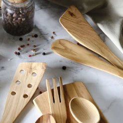alinea Ustensile De Cuisine|Couvert De Service*Spatule biseautée en bois d'olivier - Bois clair