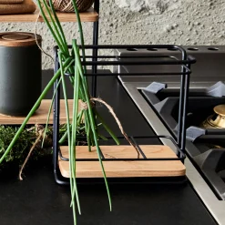 alinea Aménagement Meuble Cuisine*Support à ustensiles en métal et bois Naturel