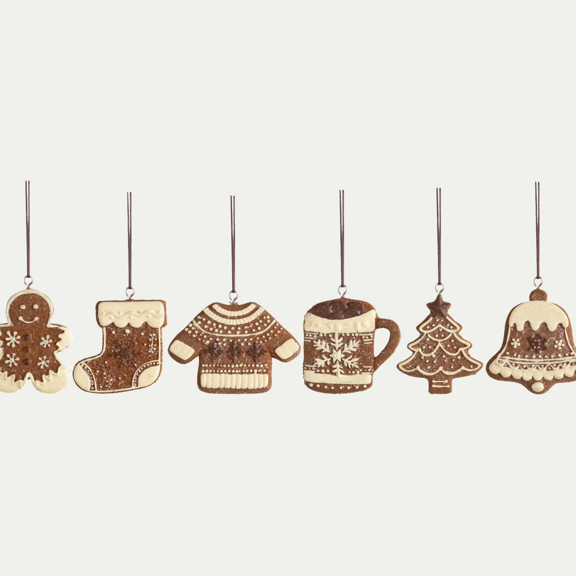 alinea Suspension De Noël*Suspension de Noël biscuit H6,5cm - (modèle aléatoire) Marron
