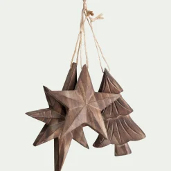 alinea Suspension De Noël*Suspension de Noël en bois de peuplier - (modèle aléatoire) Naturel