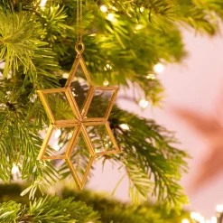 alinea Suspension De Noël*Suspension de Noël en fer et en verre étoile H11,80cm - Doré