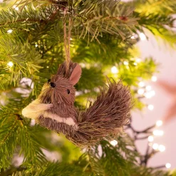alinea Suspension De Noël*Suspension de Noël en herbe forme animale H5cm - Naturel