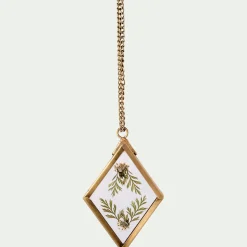 alinea Suspension De Noël*Suspension de Noël en verre et laiton avec fleurs séchées H5cm - Doré