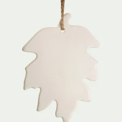 alinea Suspension De Noël*Suspension de Noël feuille en grès H11,43cm - Blanc