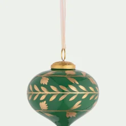 alinea Suspension De Noël*Suspension de Noël goutte en verre D10cm - Vert