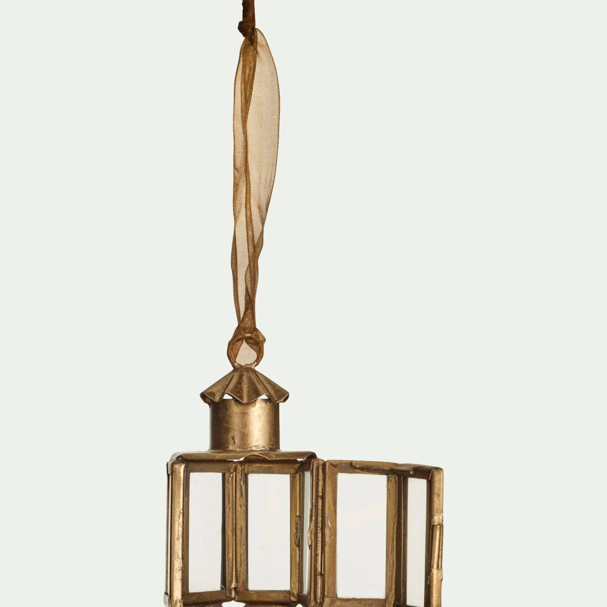 alinea Suspension De Noël*Suspension de Noël lanterne en verre H8cm - Doré