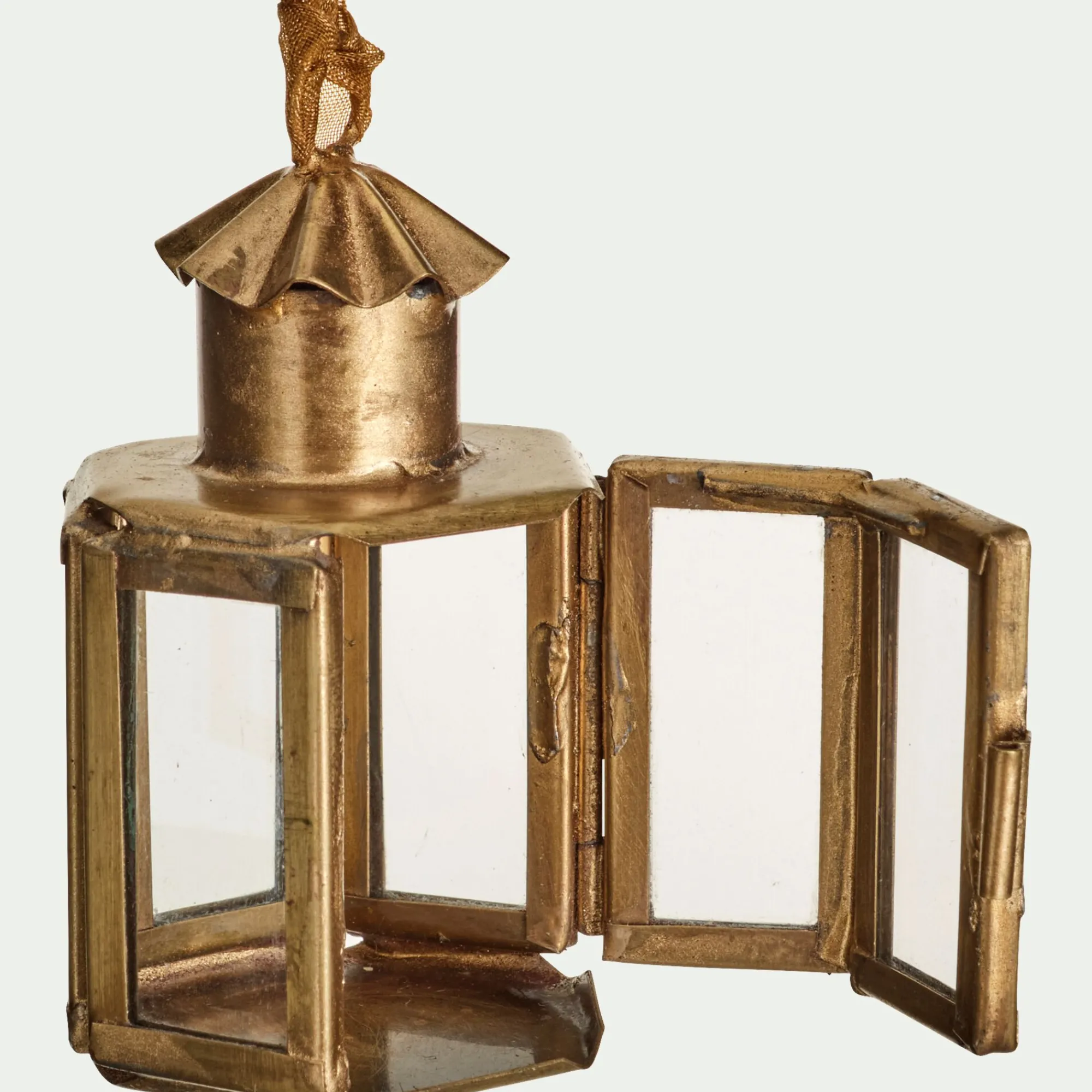 alinea Suspension De Noël*Suspension de Noël lanterne en verre H8cm - Doré