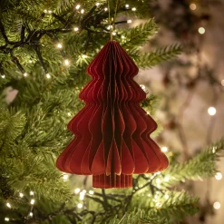 alinea Suspension De Noël*Suspension de Noël sapin en papier H8cm - Rouge