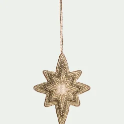 alinea Suspension De Noël*Suspension de Noël étoile en perles H11,5cm - Doré