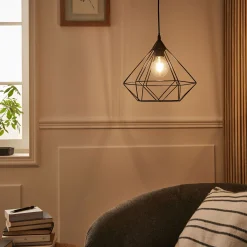 alinea Lustre De Salle À Manger|Lustre*Suspension éléctrifiée géométrique E27 en acier D32,5cm - Noir