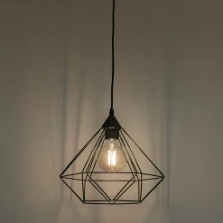alinea Lustre De Salle À Manger|Lustre*Suspension éléctrifiée géométrique E27 en acier D32,5cm - Noir