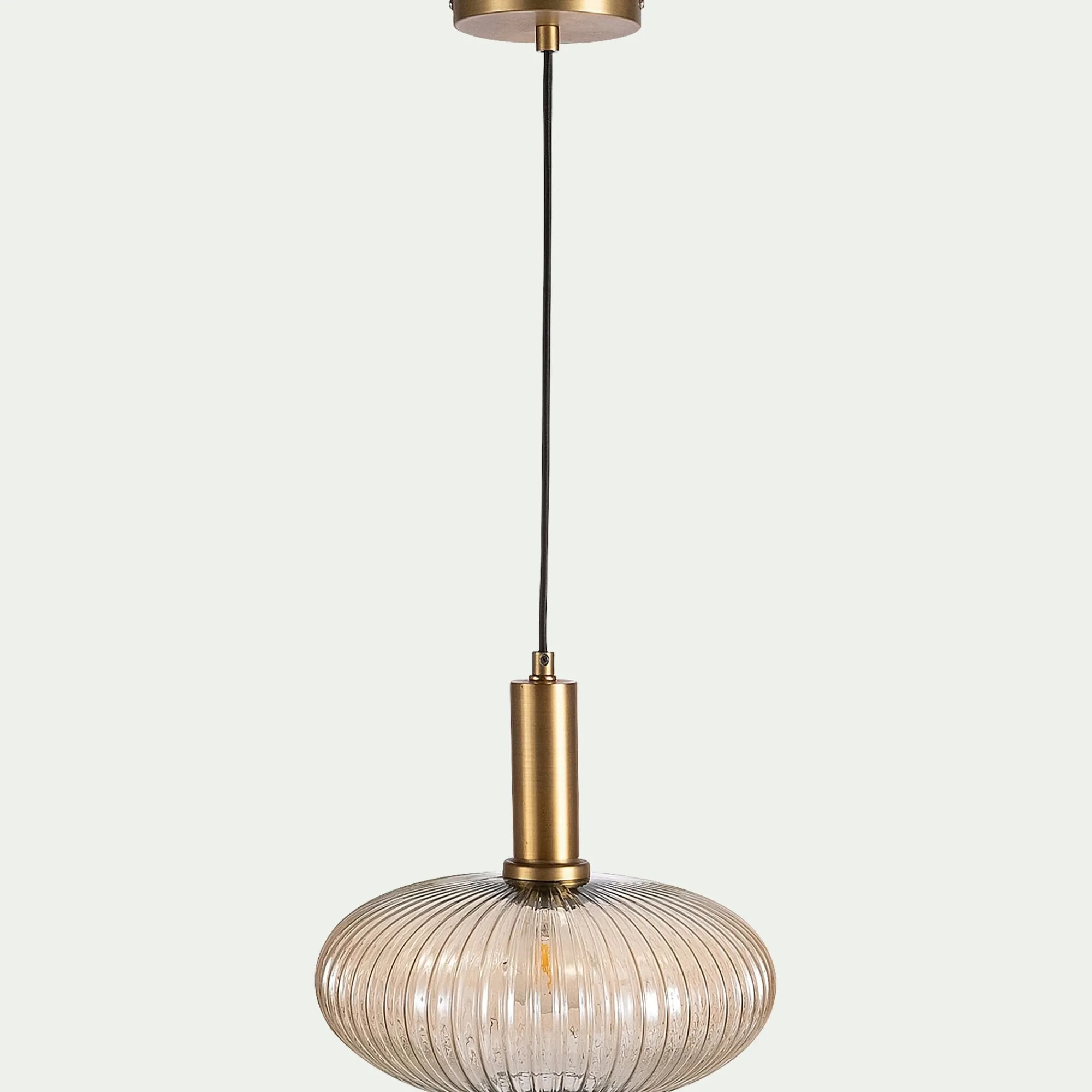 alinea Lustre De Salle À Manger|Lustre*Suspension électrifié en métal et verre D30cm - Doré
