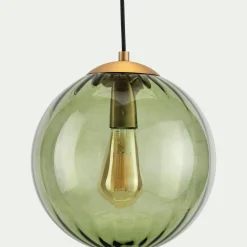 alinea Suspension Électrifiée*Suspension électrifié en verre et acier D25cm - Vert