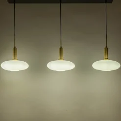 alinea Suspension Électrifiée*Suspension électrifiée à 3 globes en verre opalin H70cm - Blanc