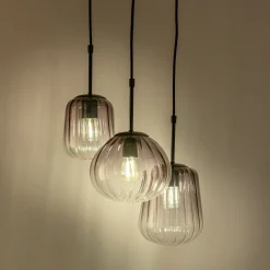 alinea Suspension Électrifiée*Suspension électrifiée avec 3 lampes en verre - Gris
