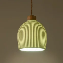 alinea Suspension Électrifiée*Suspension électrifiée en porcelaine striée D14,8cm - Blanc