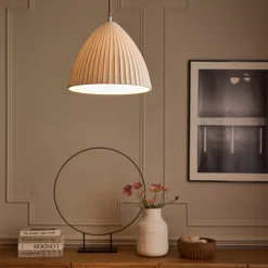alinea Suspension Électrifiée*Suspension électrifiée en porcelaine striée D29,3cm - Blanc