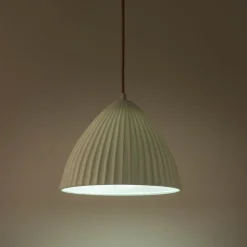 alinea Suspension Électrifiée*Suspension électrifiée en porcelaine striée D29,3cm - Blanc