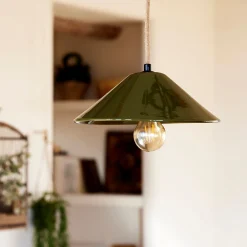 alinea Suspension Électrifiée*Suspension électrifiée en porcelaine D27,5cm - Vert