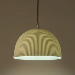 alinea Suspension Électrifiée*Suspension électrifiée en porcelaine striée D24cm - Blanc