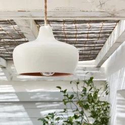 alinea Suspension Électrifiée*Suspension électrifiée en terre cuite D18cm - Blanc