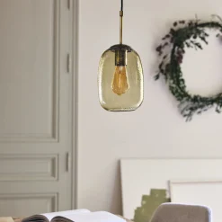 alinea Suspension Électrifiée*Suspension électrifiée en verre D15,5cm - vert Gris