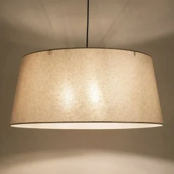 alinea Suspension Naturelle|Suspension Électrifiée*Suspension électrifiée tambour en lin et coton D78cm - roucas Beige