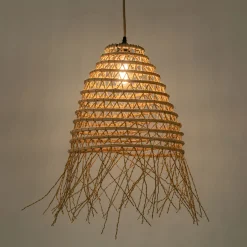 alinea Lustre De Salle À Manger|Lustre*Suspension non électrifiée fait main E27 en palmier D40cm - Naturel