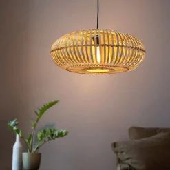 alinea Lustre De Salle À Manger|Lustre*Suspension non-électrifiée en bambou - D45cm Naturel