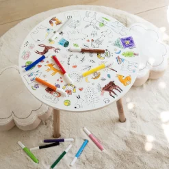 alinea Table Et Chaise Enfant*Table à colorier D50xH41,6cm - Blanc