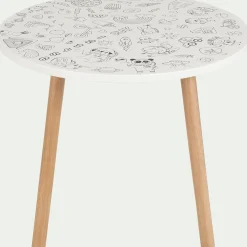 alinea Table Et Chaise Enfant*Table à colorier D50xH41,6cm - Blanc