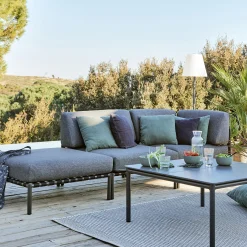 alinea Table Basse Exterieur*Table basse de jardin carrée en aluminium - Gris