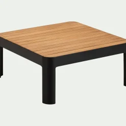 alinea Table Basse Exterieur|Salon De Jardin Modulable*Table basse de jardin carrée en teck et aluminium - noir