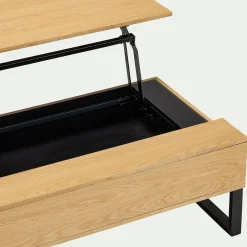 alinea Table Basse*Table basse en bois avec plateau relevable - naturel Bois clair