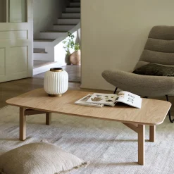 alinea Table Basse*Table basse rectangle en plaqué chêne et piètement en chêne Bois clair