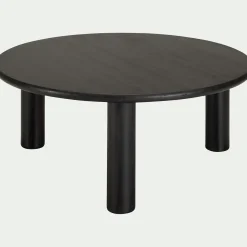 alinea Table Basse*Table basse ronde en bambou massif D80cm - Noir