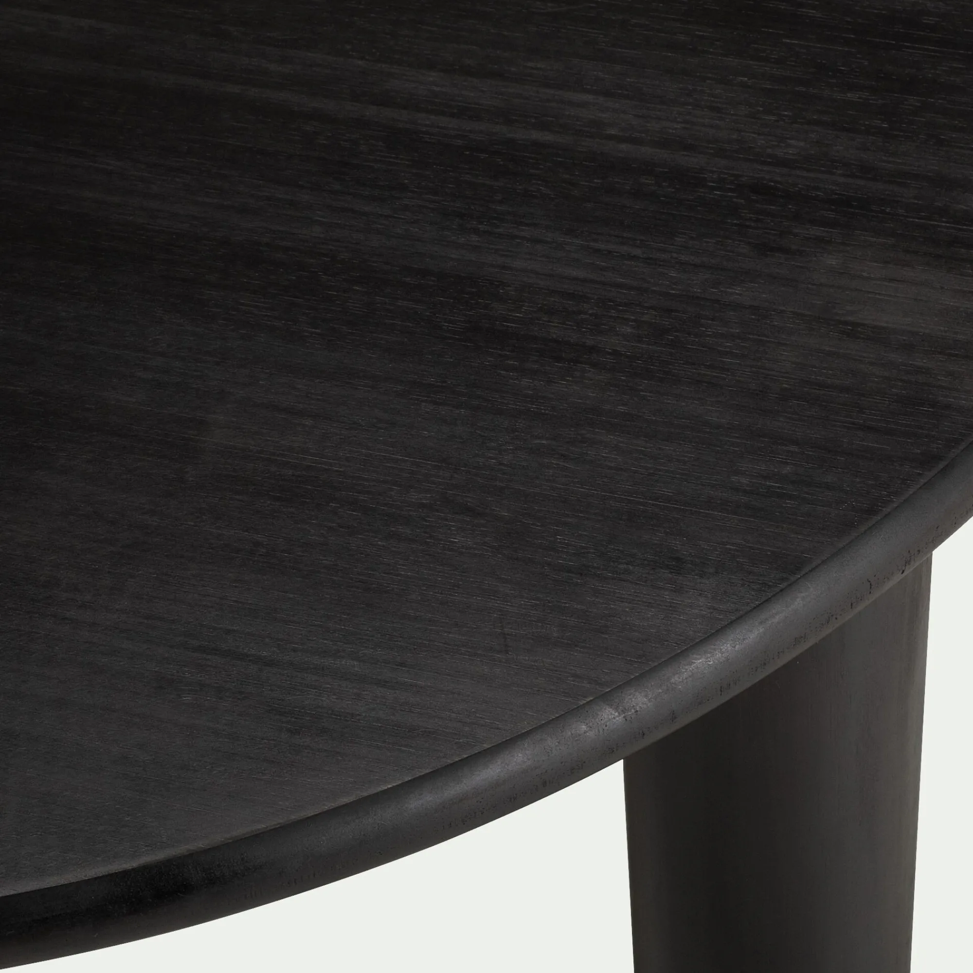 alinea Table Basse*Table basse ronde en bambou massif D80cm - Noir