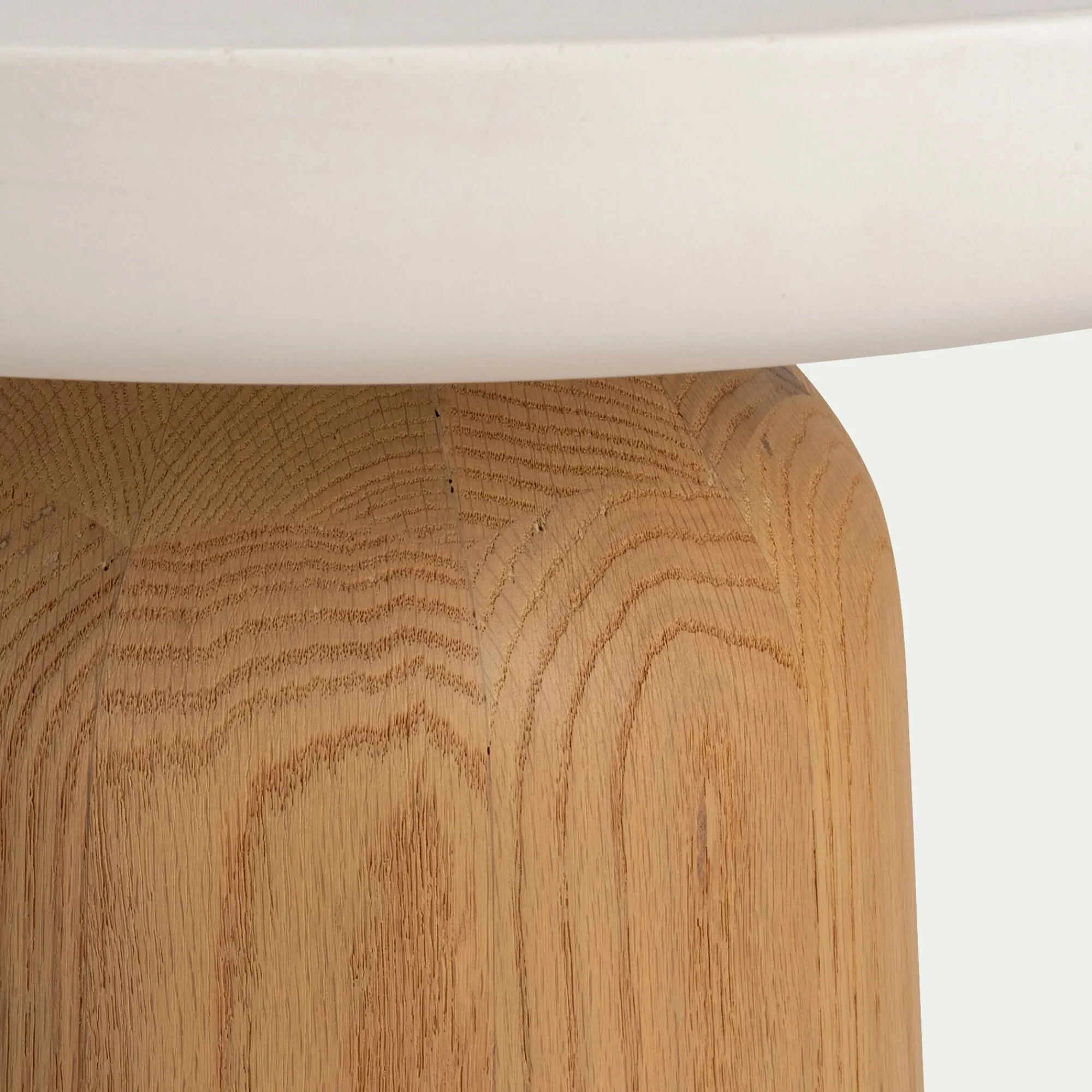 alinea Table Basse*Table basse ronde en chêne et béton - écru Blanc
