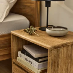 alinea Table De Chevet*Table de chevet en bois d'acacia 1 tiroir L45xH45xP37cm - Bois clair