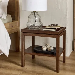 alinea Table De Chevet*Table de chevet en chêne L45xl35xH45cm - Bois foncé