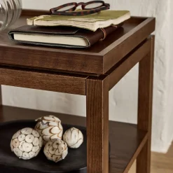 alinea Table De Chevet*Table de chevet en chêne L45xl35xH45cm - Bois foncé