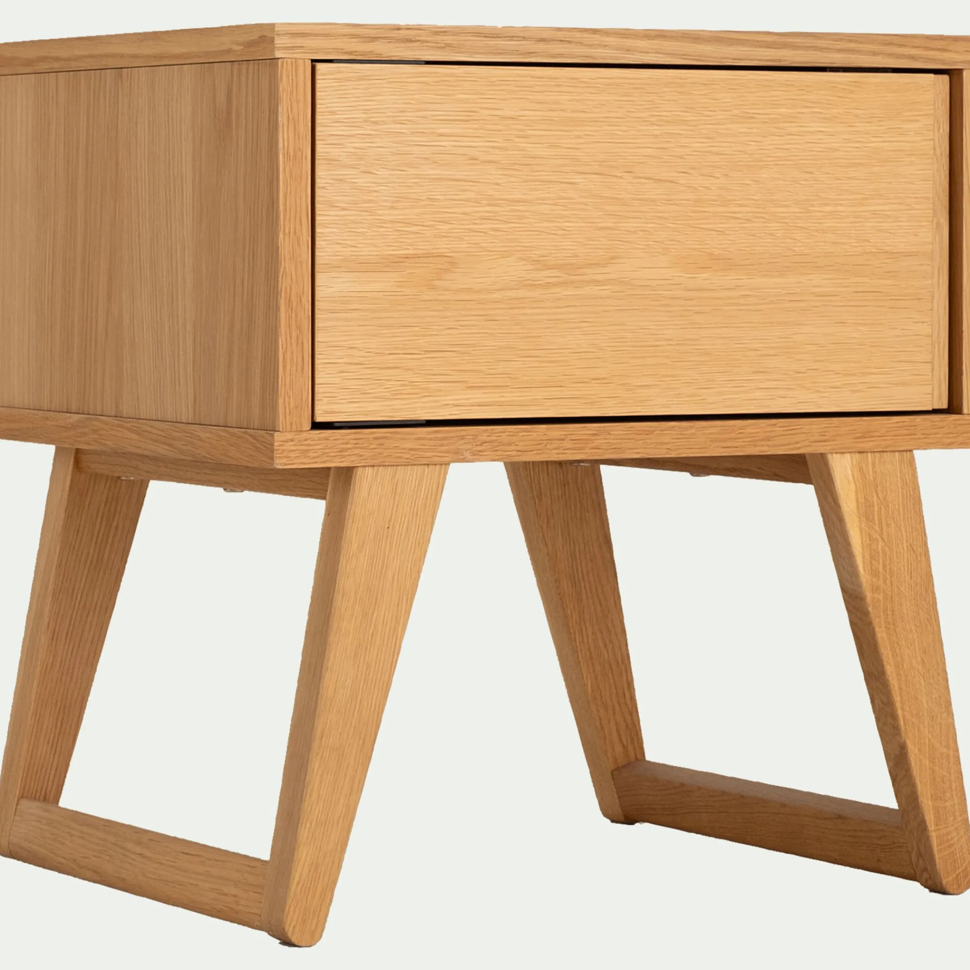 alinea Table De Chevet*Table de chevet en plaqué chêne L45xl40xH48cm - Bois clair