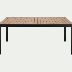 alinea Table De Jardin*Table de jardin extensible en aluminium effet teck - (8 à 12 places) Noir