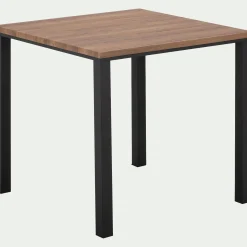alinea Table De Salle À Manger*Table de repas carrée effet chêne - (4 places) Bois foncé