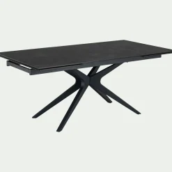 alinea Table Extensible|Table De Salle À Manger*Table de repas extensible en céramique et métal - anthracite (10 à 12 places) Gris