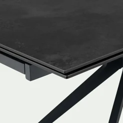 alinea Table Extensible|Table De Salle À Manger*Table de repas extensible en céramique et métal - anthracite (10 à 12 places) Gris
