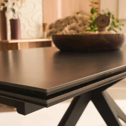 alinea Table Extensible*Table de repas extensible en céramique et verre trempé - (6 à 10 places) Noir