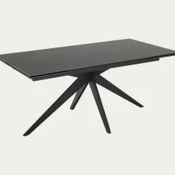 alinea Table Extensible*Table de repas extensible en céramique et verre trempé - (6 à 10 places) Noir
