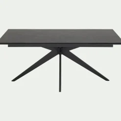 alinea Table Extensible*Table de repas extensible en céramique et verre trempé - (6 à 10 places) Noir