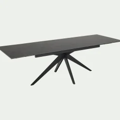 alinea Table Extensible*Table de repas extensible en céramique et verre trempé - (6 à 10 places) Noir